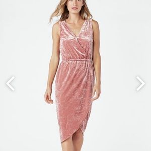 Crushed pink velvet dress Justfab